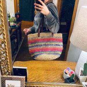 Colorful Woven Straw Summer Hobo Bag Purse